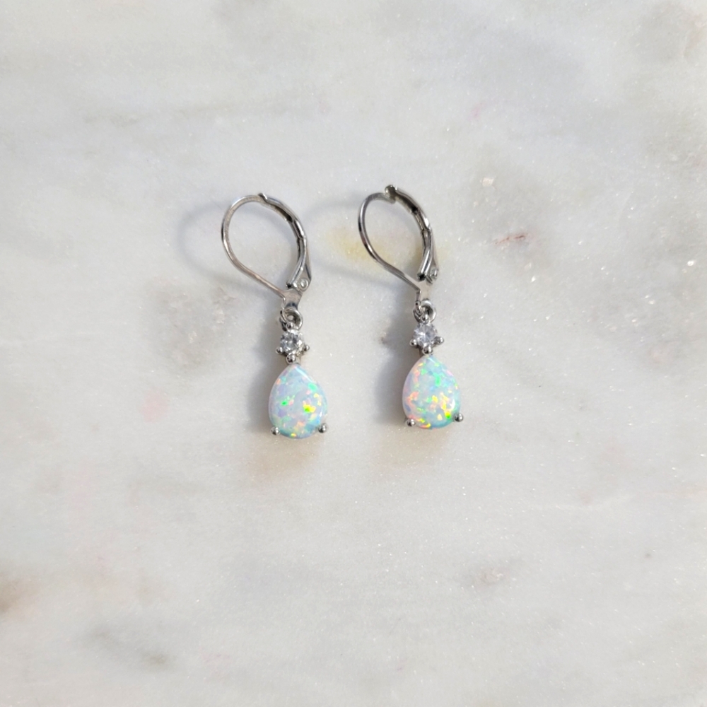 Women's Opal 14k Gold Plated Teardrop Earrings
